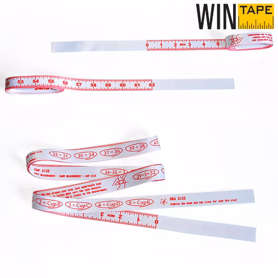 Nova fita métrica de dimensionamento de sutiã em polegadas